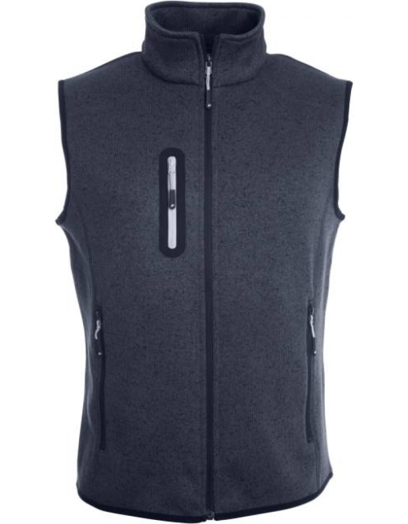 Vestă tricotată din fleece pentru bărbați cu guler ridicat